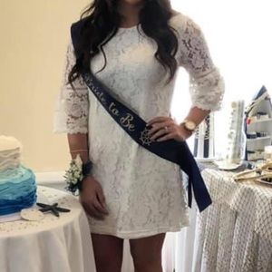 Ivory lace, bell sleeve dress